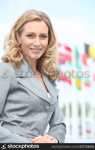 Smiling female executive
