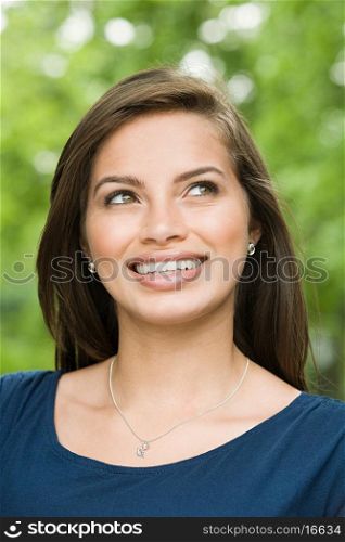 Smiling female hispanic teenager