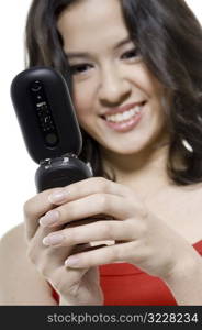 Smiling Girl With Phone