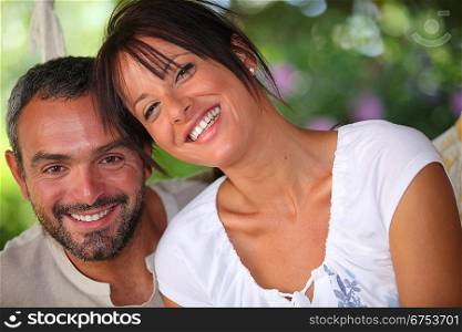 Smiling happy couple