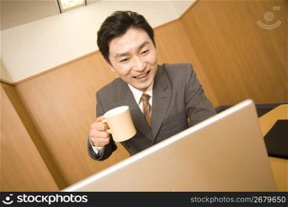 Smiling Japanese business man