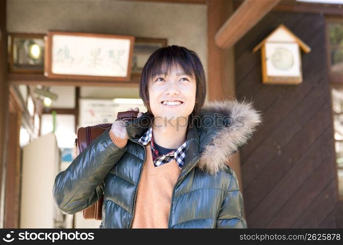 Smiling Japanese teenage boy