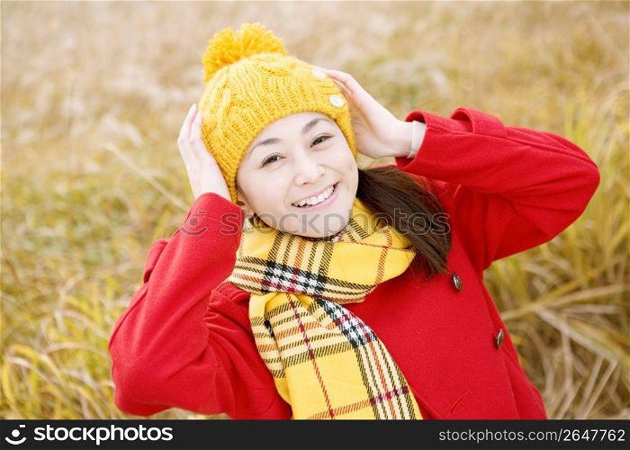 Smiling Japanese teenage girl