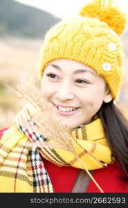 Smiling Japanese teenage girl