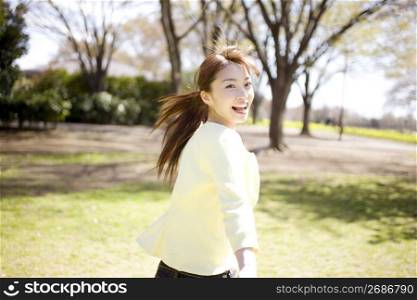 Smiling Japanese young woman