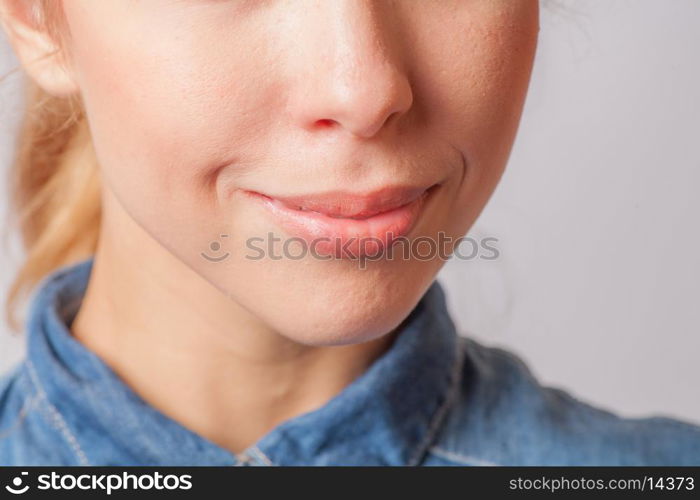 smiling lips, part of face