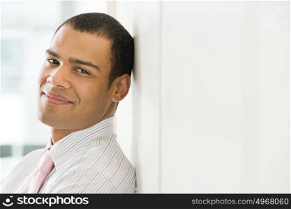Smiling male office worker