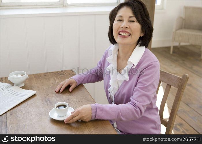 Smiling old asian woman