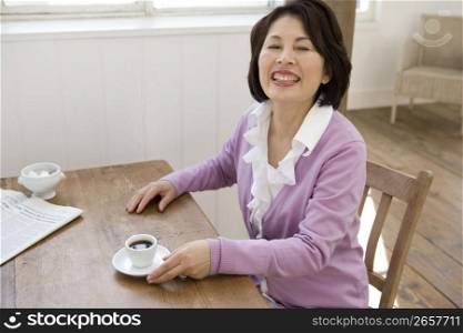 Smiling old asian woman