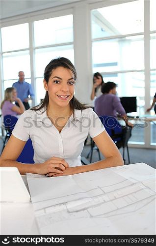Smiling student in classroom