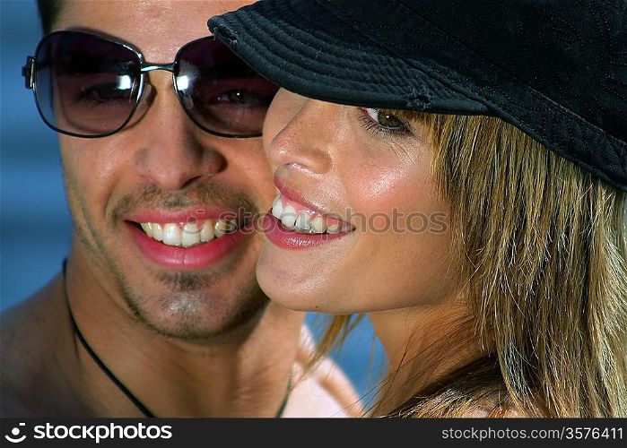 Smiling summer couple