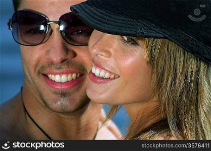 Smiling summer couple