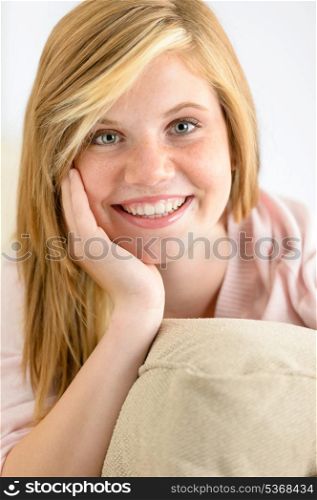 Smiling teenage girl looking at camera fresh