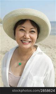 Smiling Woman at Beach