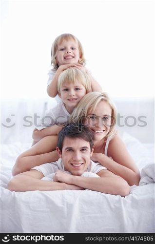 Smiling young family