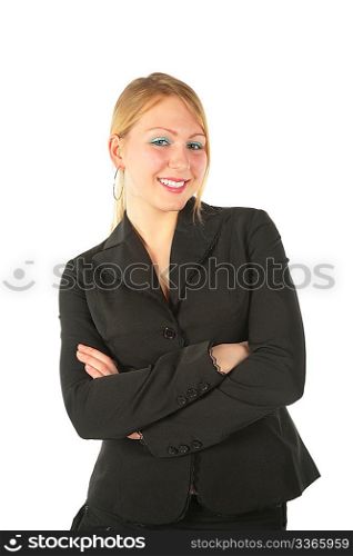 Smiling young girl in suit