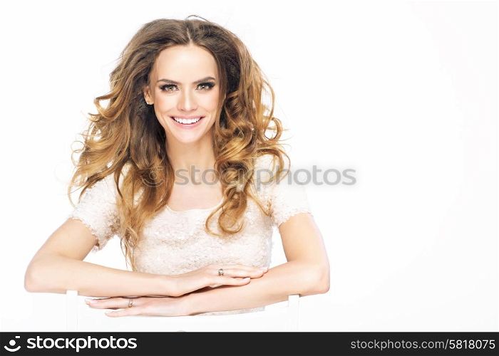 Smiling young lady with pearl white teeth