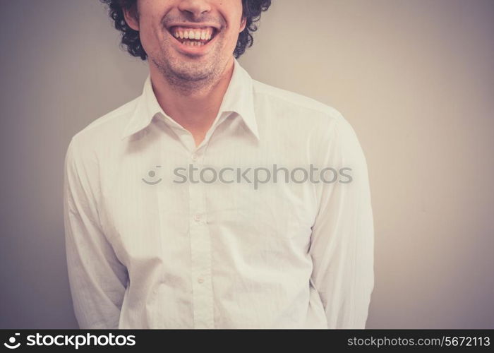Smiling young man is happy
