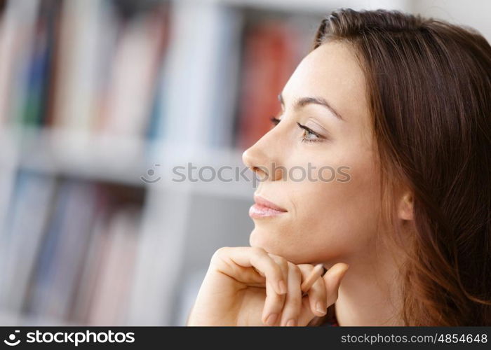 Smiling young woman. Smiling young woman portrait indoors