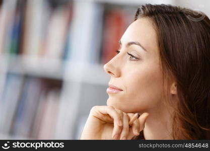 Smiling young woman. Smiling young woman portrait indoors