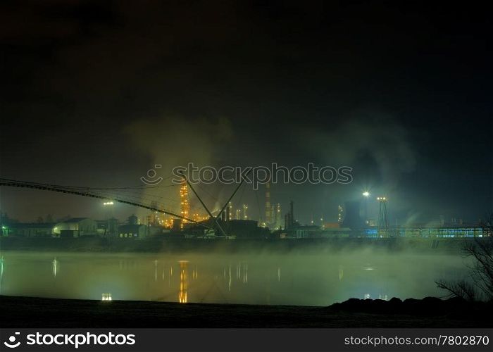 Smog production by oil refinery