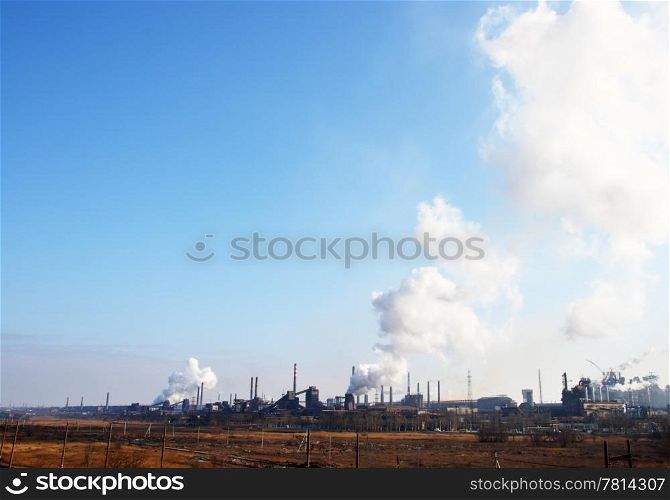 Smoke above a factory, ecology