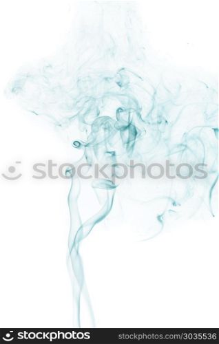 Smoke. abstract forms created with blue smoke isolated background