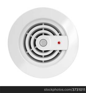 Smoke and fire detector isolated on white