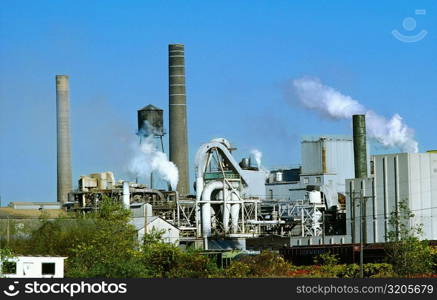 Smoke emitting from a factory, Chicago, Illinois, USA