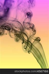 smoke from a cigarette detail in colored background