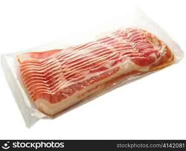 smoked bacon in a plastic package