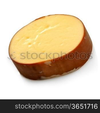 Smoked Cheese On White Background
