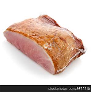 Smoked Ham On White Background.
