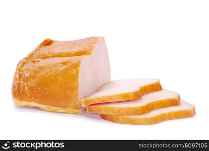 Smoked meat, isolated on a white background