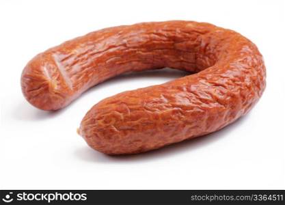 smoked sausage over white