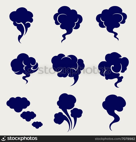 Smoking and steaming silhouettes sketch. Smoking and steaming silhouettes icons. Vector illustration in ball pen colors