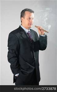 smoking businessman