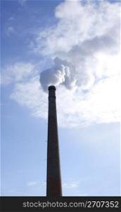 Smoking chimney stack. Photo taken at March, 2010