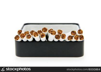 Smoking cigarettes isolated on the white background