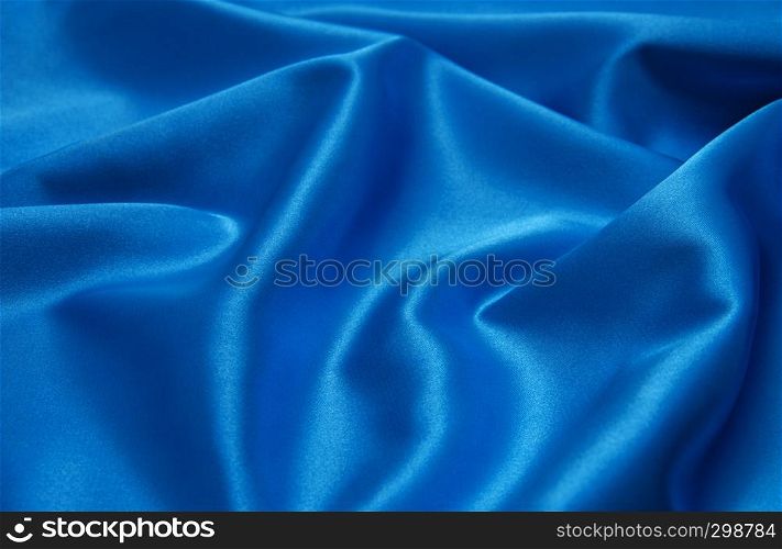 Smooth elegant blue satin can use as background