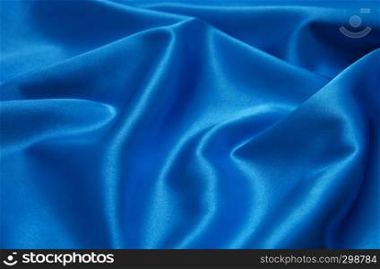 Smooth elegant blue satin can use as background