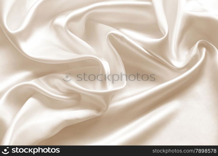 Smooth elegant golden silk can use as wedding background. In Sepia toned. Retro style