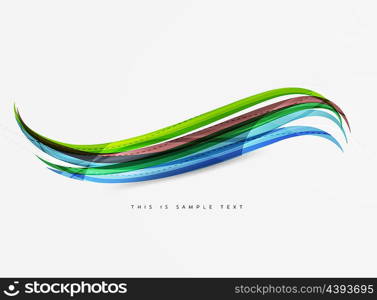 Smooth wave line abstract background. Smooth wave line abstract background - color curve stripes and lines in motion concept and with light and shadow effects. Presentation banner and business card message design template