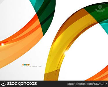 Smooth wave line abstract background. Smooth wave line abstract background - color curve stripes and lines in motion concept and with light and shadow effects. Presentation banner and business card message design template