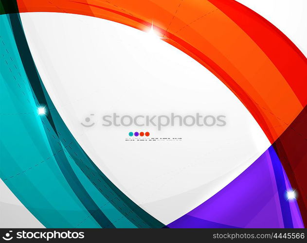 Smooth wave line abstract background. Smooth wave line abstract background - color curve stripes and lines in motion concept and with light and shadow effects. Presentation banner and business card message design template