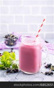 smoothie with yogurt and currant, stock photo