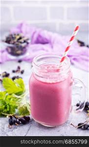 smoothie with yogurt and currant, stock photo