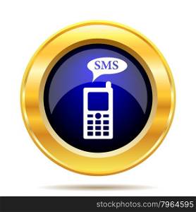 SMS icon. Internet button on white background.