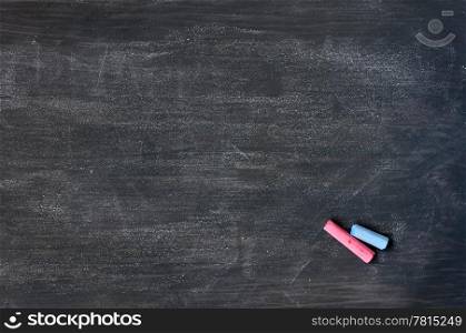 Smudged blackboard background with chalk and copy space