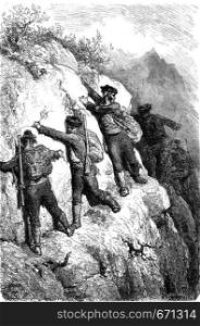 Smuggler of the Serrania de Ronda, vintage engraved illustration. Le Tour du Monde, Travel Journal, (1865).
